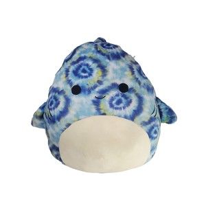 Squishmallows Luther the Shark Large 20" Plushie Plush Toy Blue White Tye Dye XL